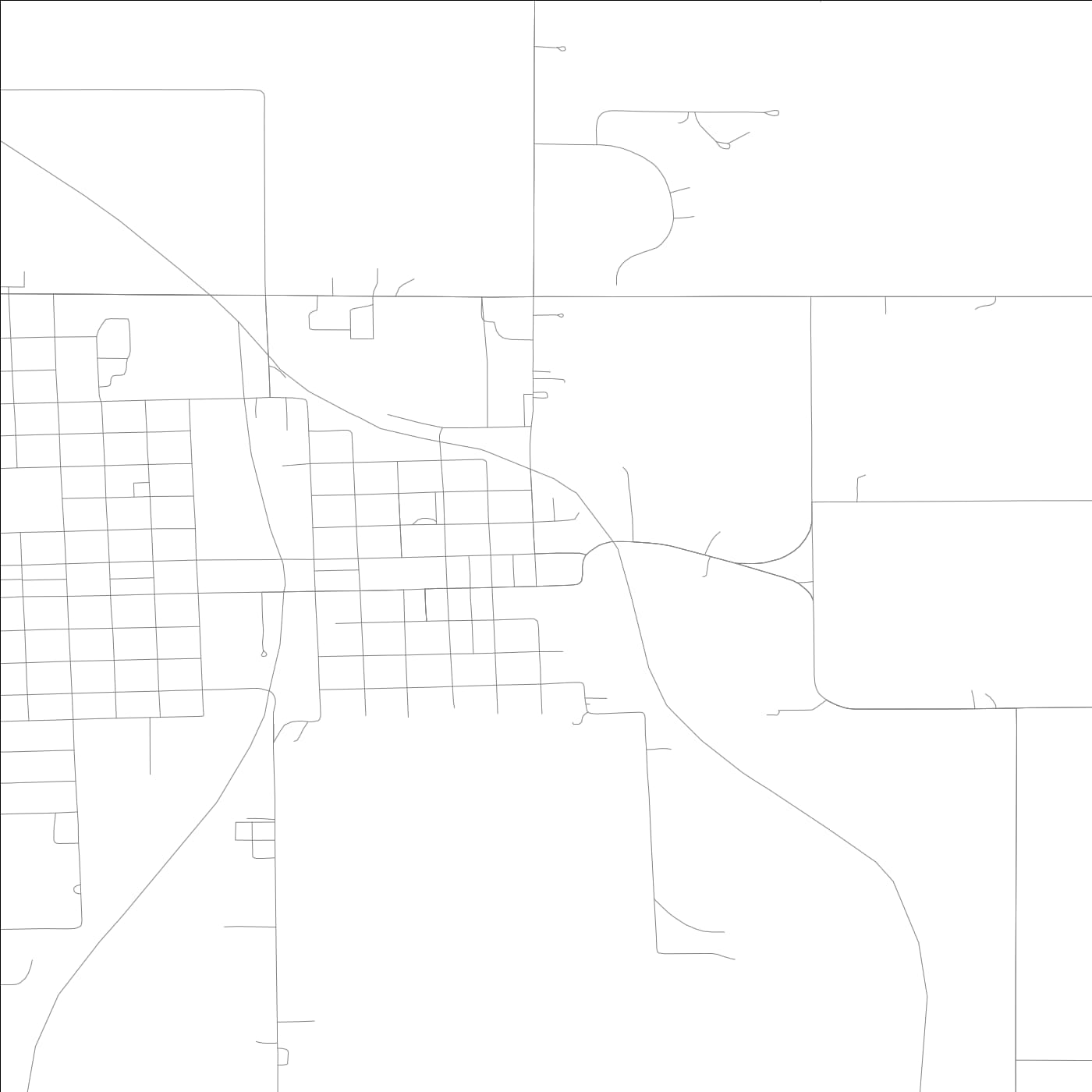 ROAD MAP OF DAKOTA CITY, LOWA BY MAPBAKES