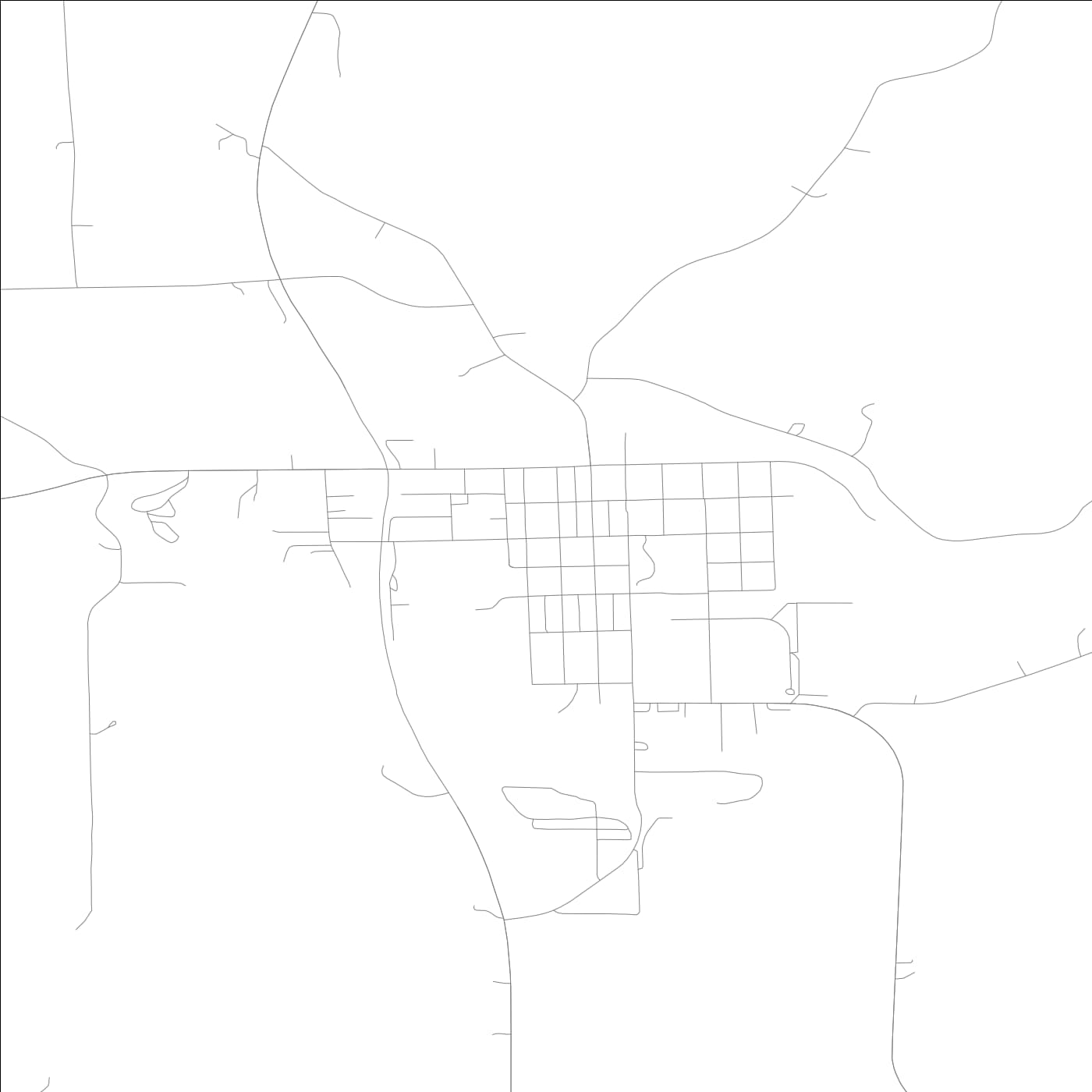 ROAD MAP OF FAYETTE, LOWA BY MAPBAKES