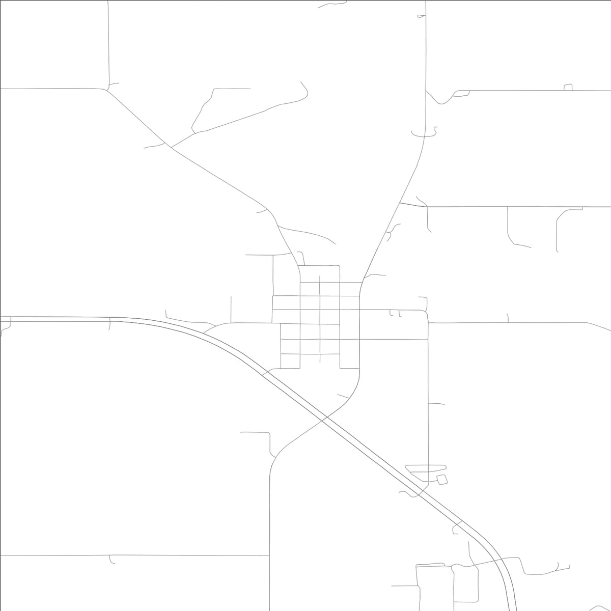 ROAD MAP OF FONDA, LOWA BY MAPBAKES
