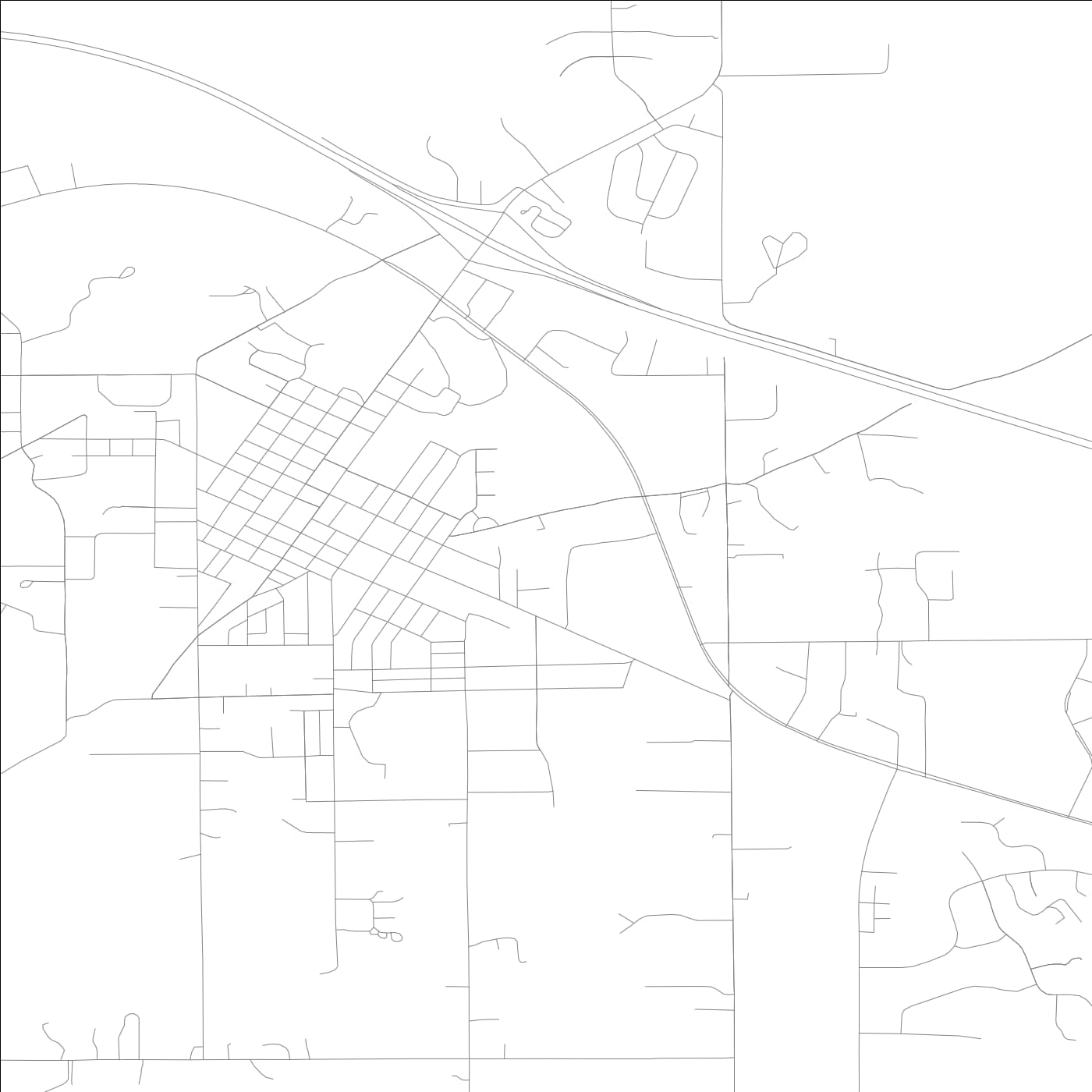 ROAD MAP OF BATESVILLE, INDIANA BY MAPBAKES