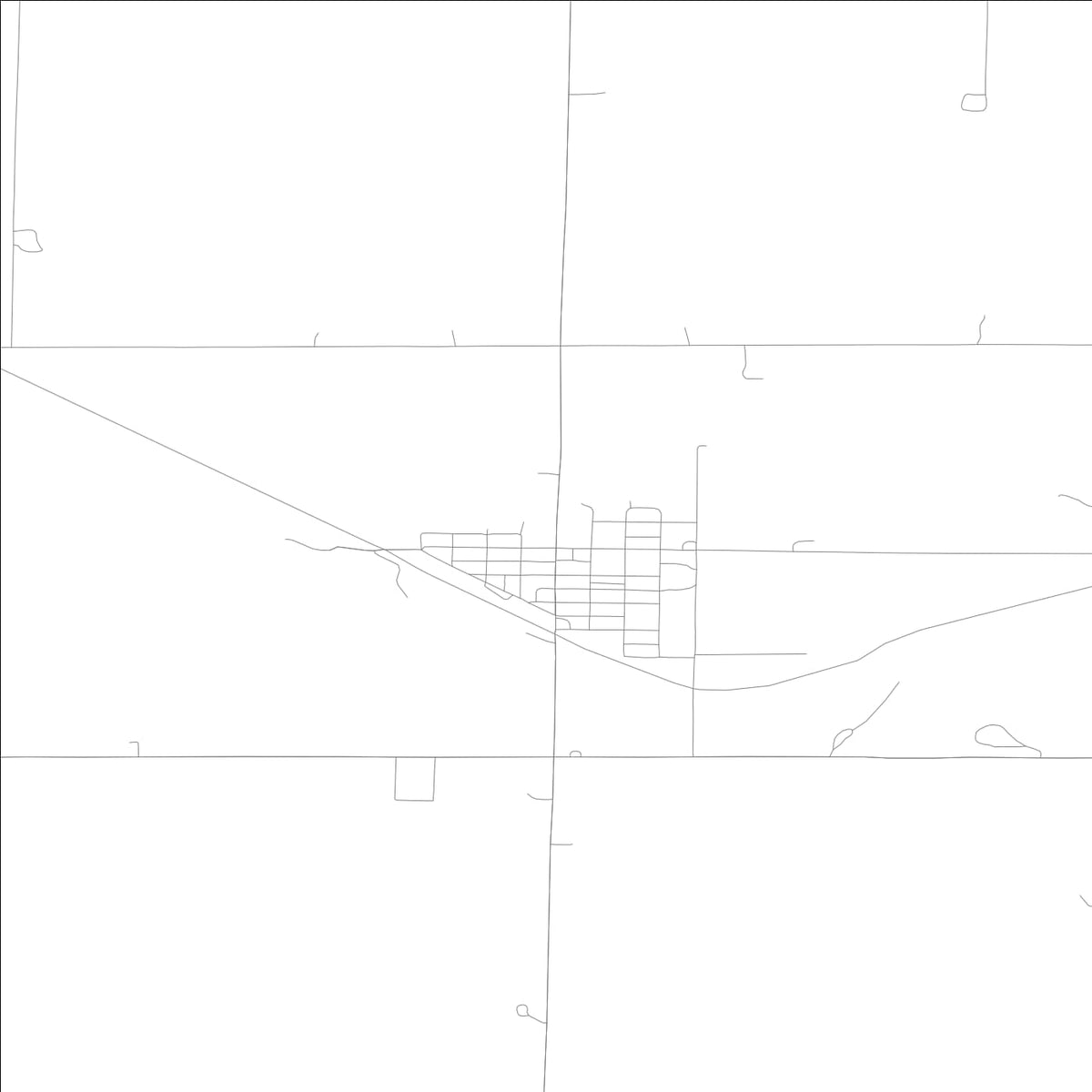 ROAD MAP OF GARRISON, LOWA BY MAPBAKES