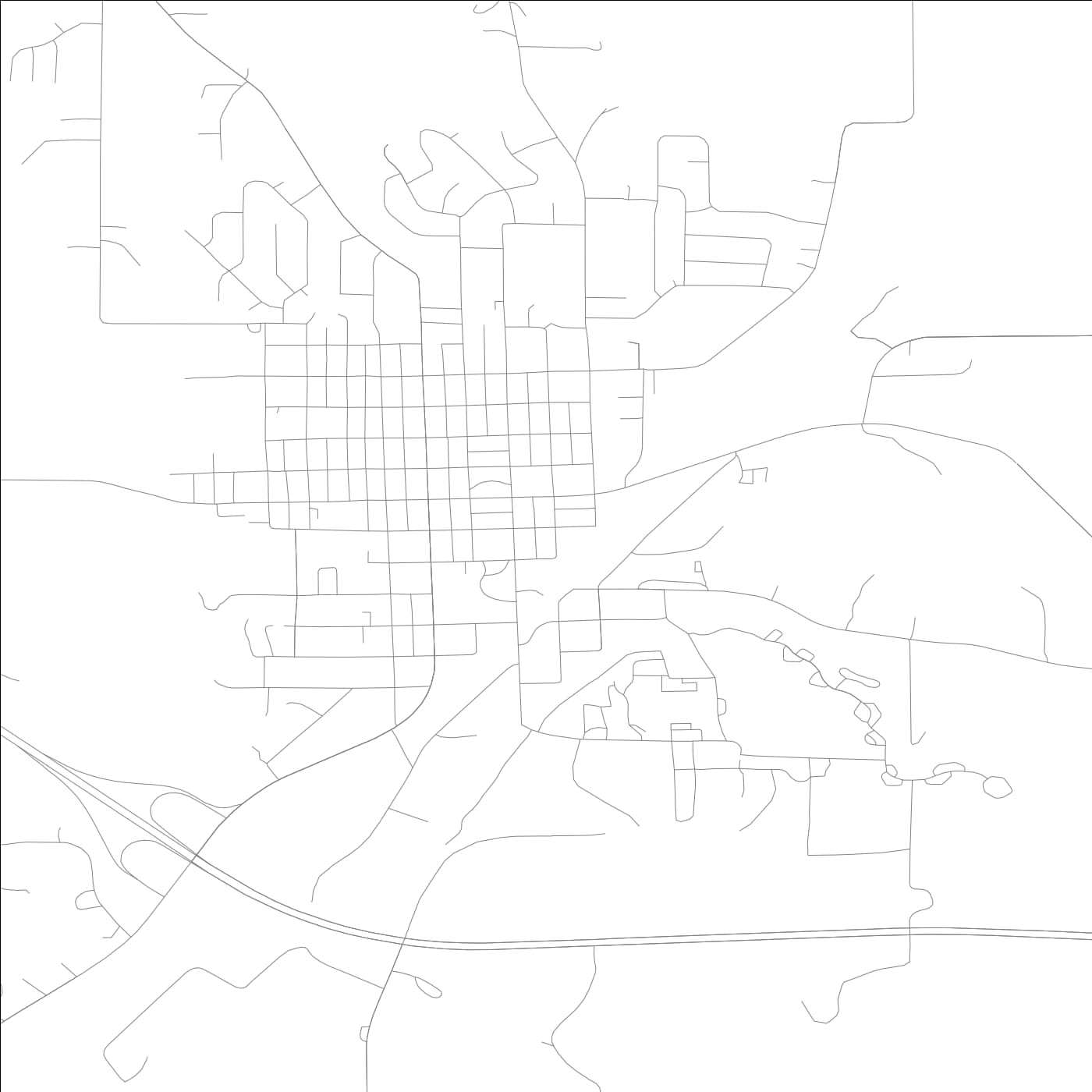 ROAD MAP OF GLENWOOD, LOWA BY MAPBAKES