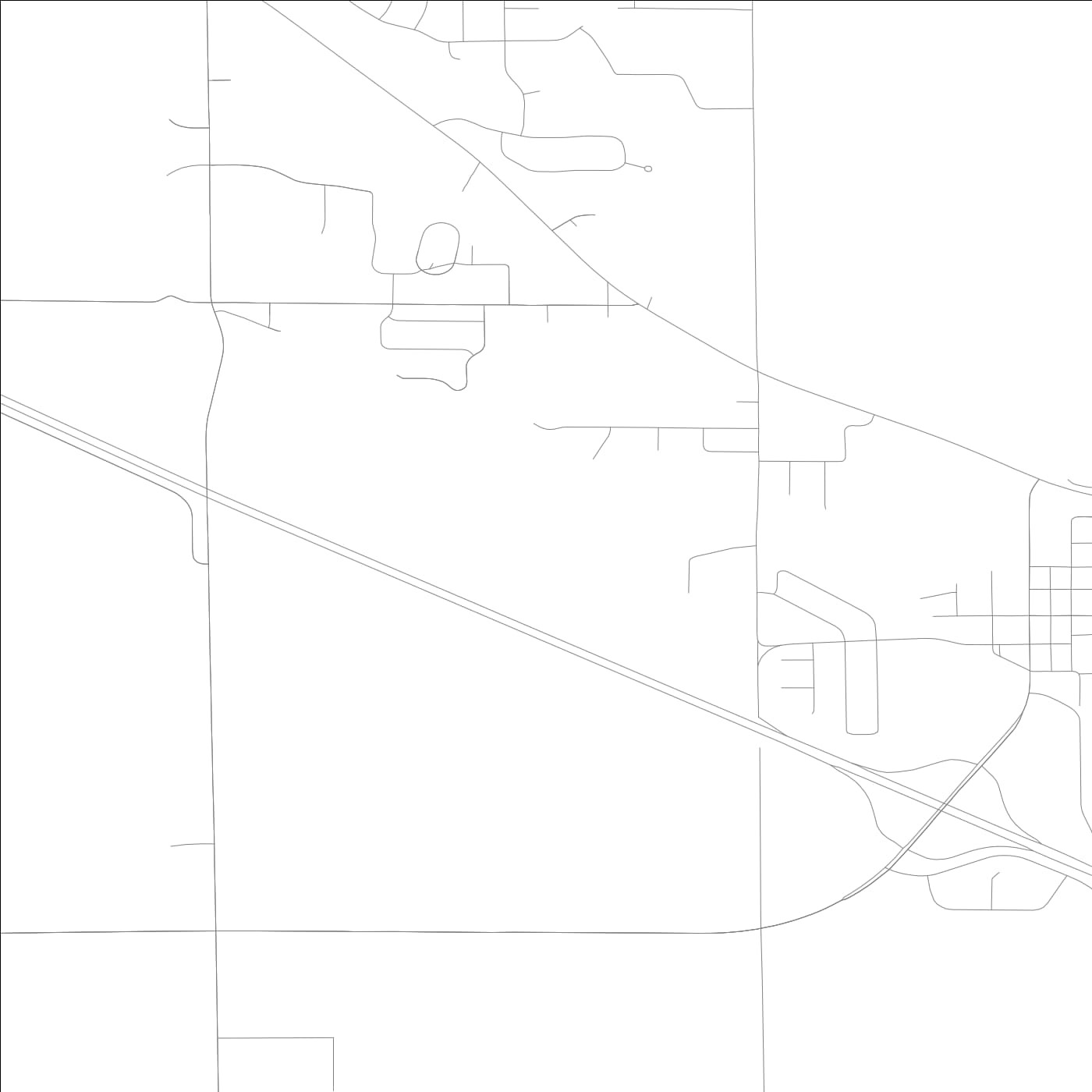 ROAD MAP OF DOWNS, ILLINOIS BY MAPBAKES