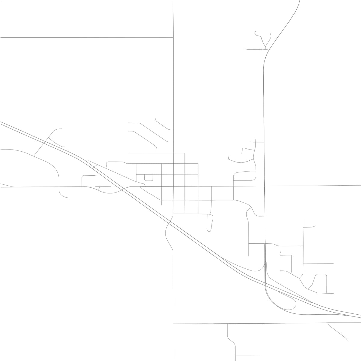 ROAD MAP OF GRANGER, LOWA BY MAPBAKES