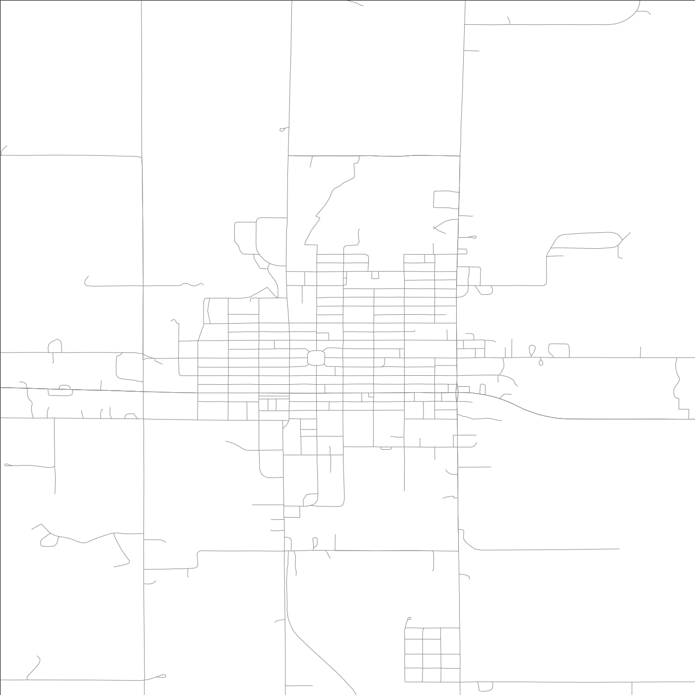 ROAD MAP OF GREENFIELD, LOWA BY MAPBAKES