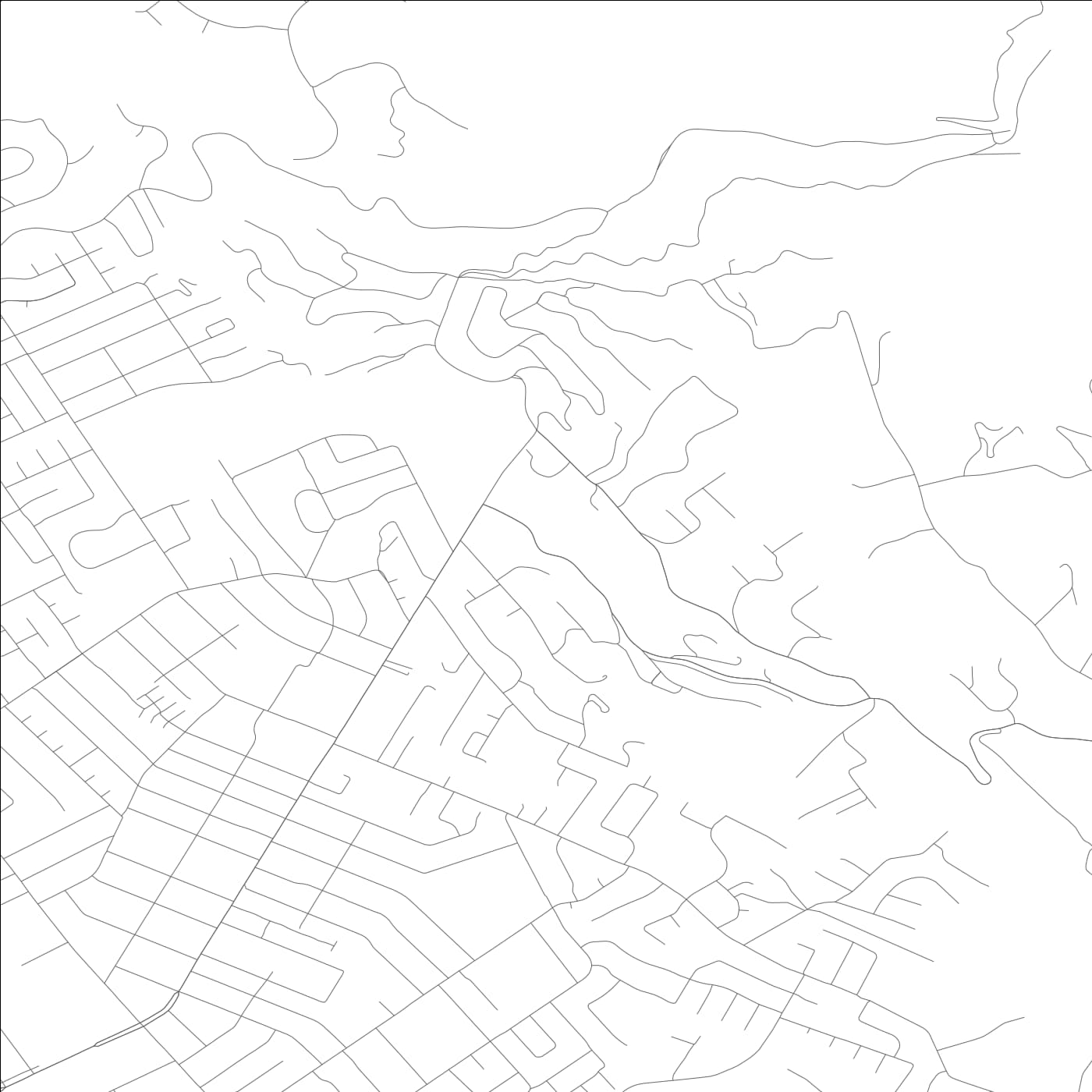 ROAD MAP OF EAST FOOTHILLS, CALIFORNIA BY MAPBAKES