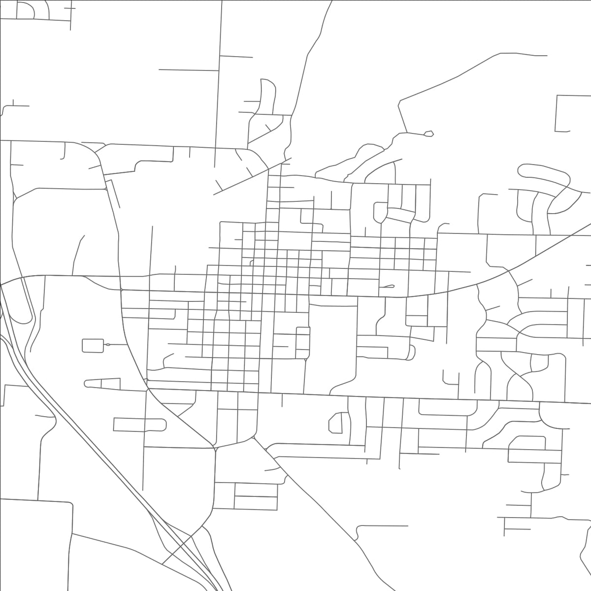 ROAD MAP OF HARRISONVILLE, MISSOURI BY MAPBAKES