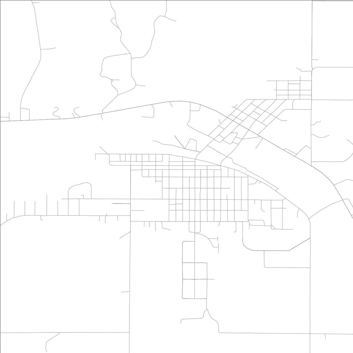 ROAD MAP OF IDA GROVE, LOWA BY MAPBAKES