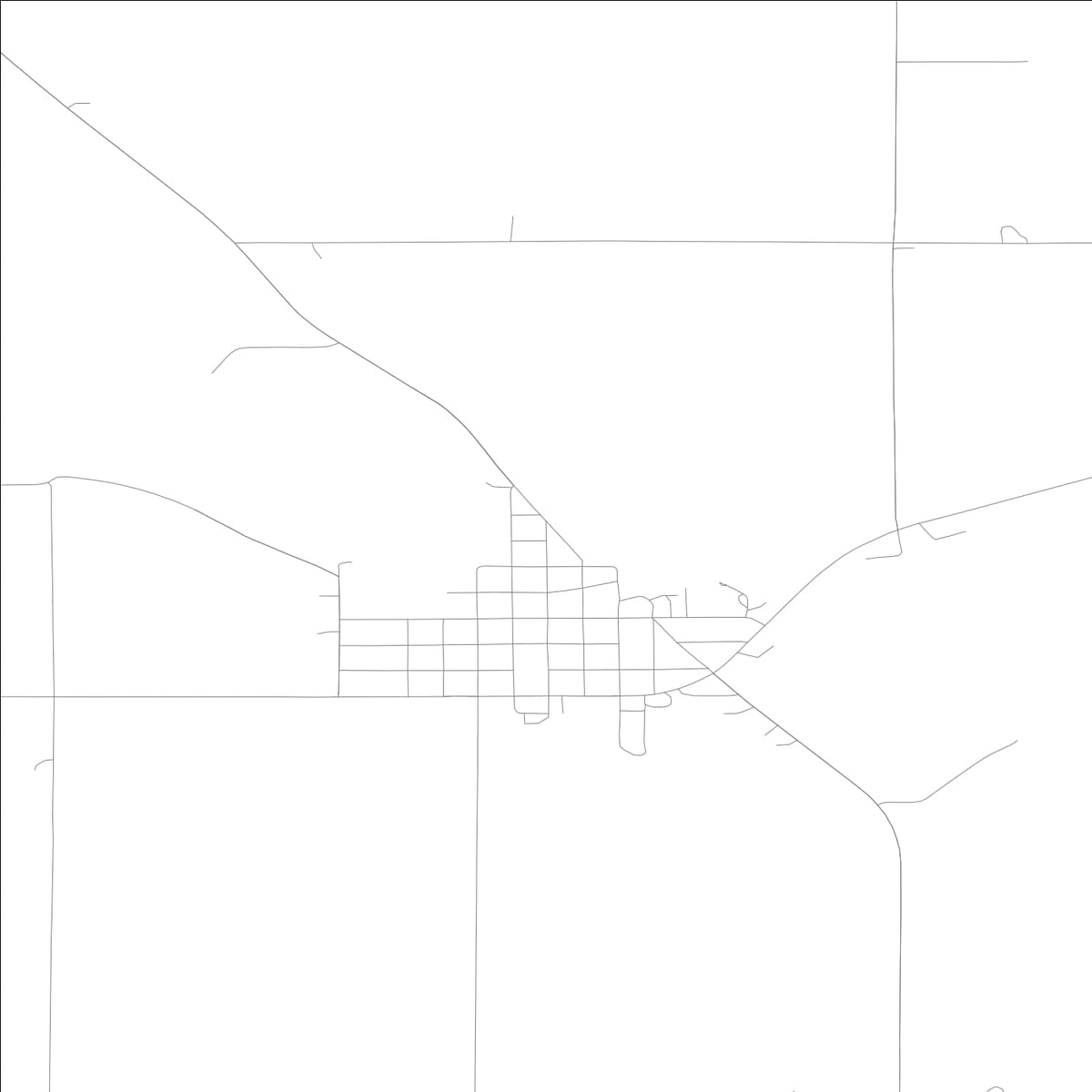 ROAD MAP OF LAWLER, LOWA BY MAPBAKES