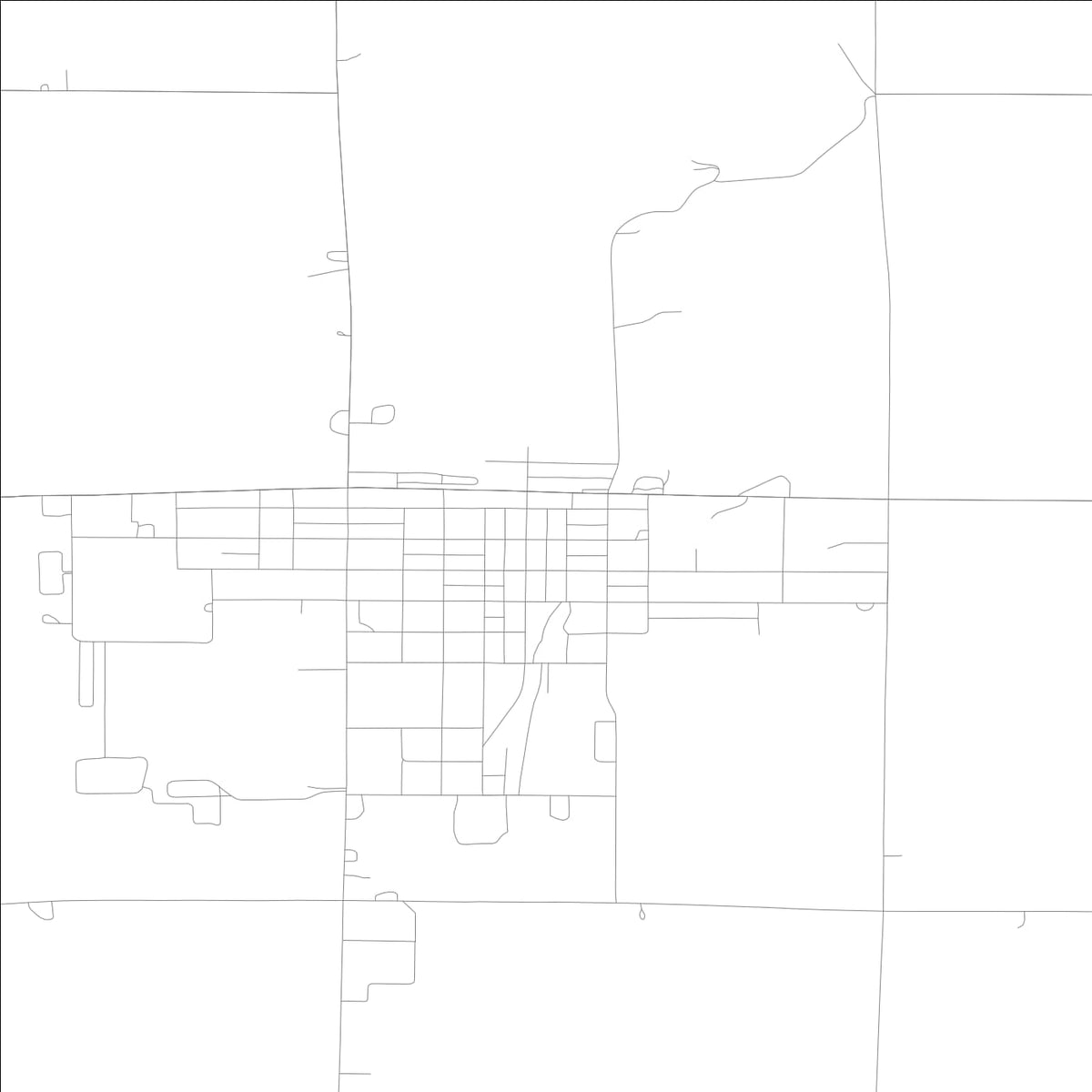 ROAD MAP OF LENOX, LOWA BY MAPBAKES