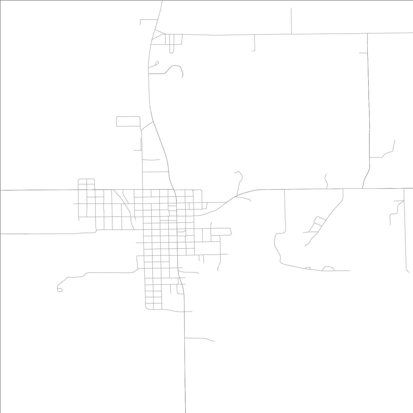 ROAD MAP OF GREENFIELD, ILLINOIS BY MAPBAKES