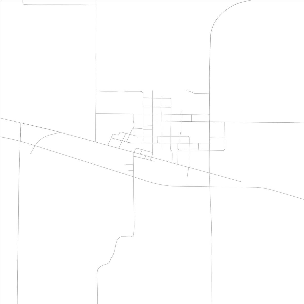 ROAD MAP OF MILTON, LOWA BY MAPBAKES