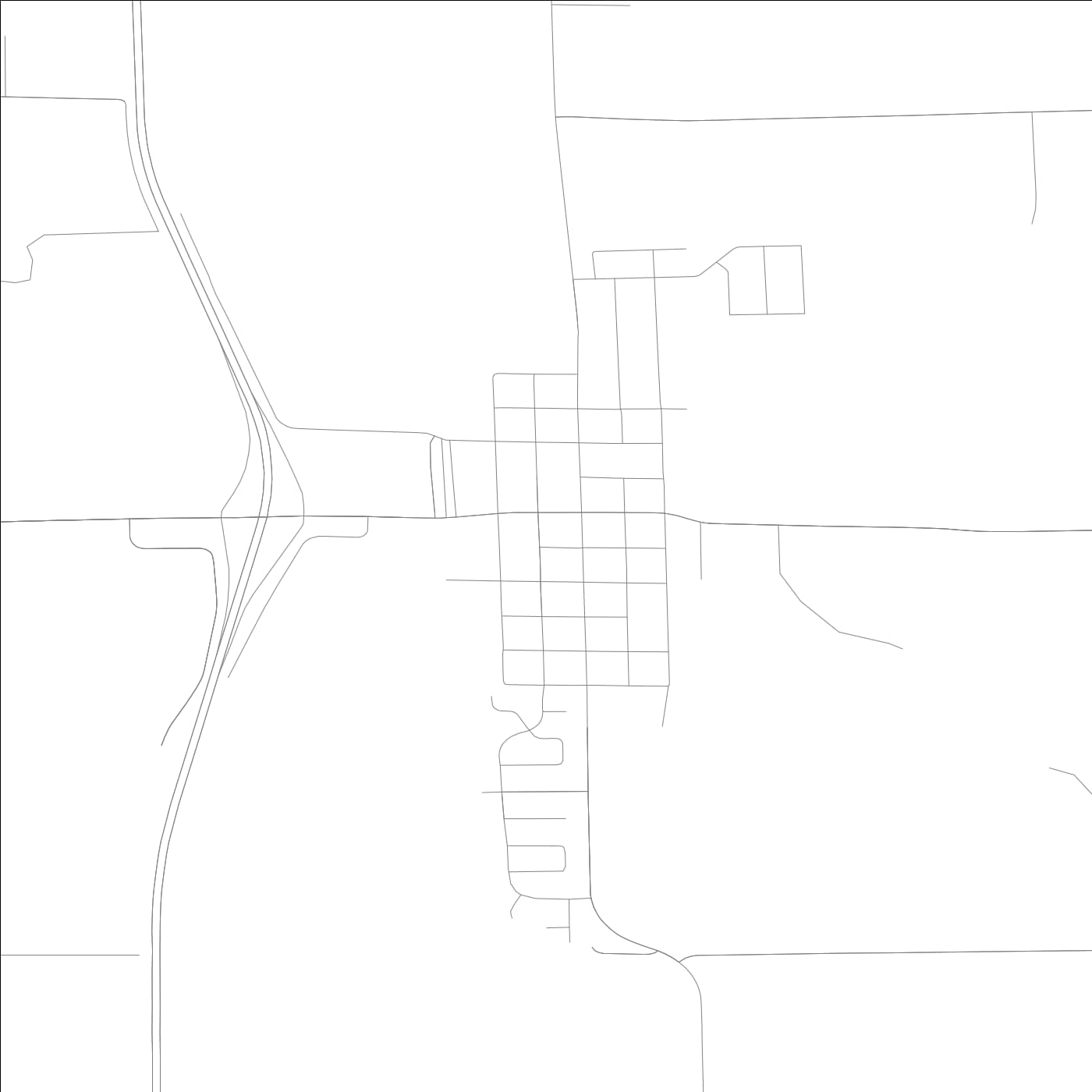 ROAD MAP OF HUDSON, ILLINOIS BY MAPBAKES