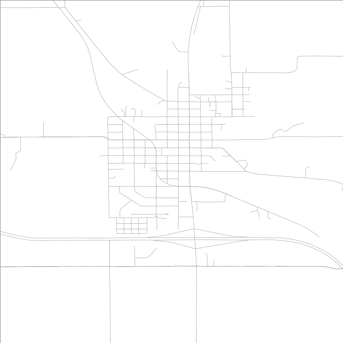 ROAD MAP OF MONROE, LOWA BY MAPBAKES