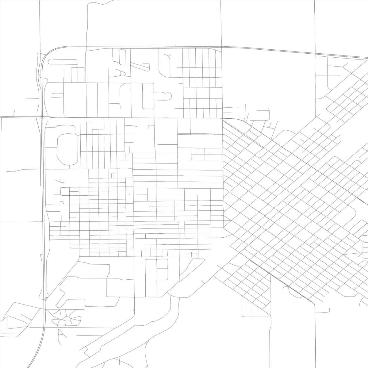 ROAD MAP OF LINCOLN, ILLINOIS BY MAPBAKES