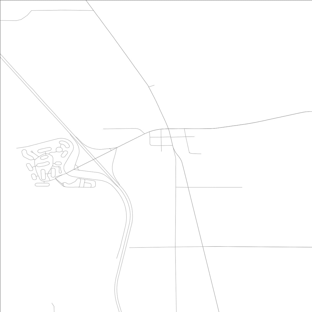 ROAD MAP OF RIVER SIOUX, LOWA BY MAPBAKES