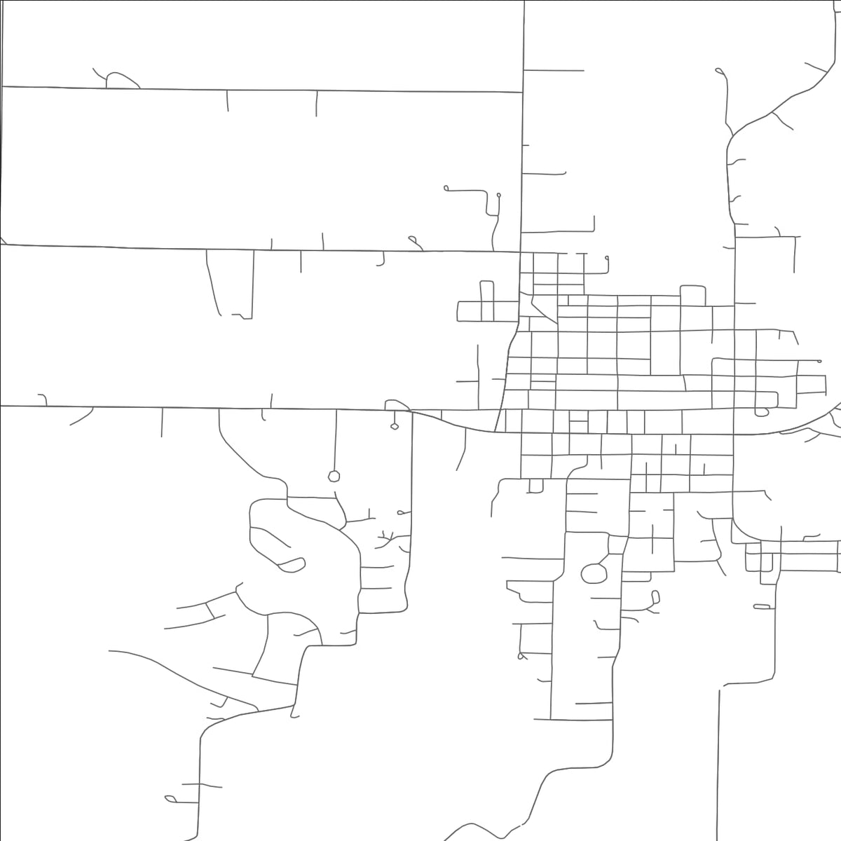 ROAD MAP OF PLATTSBURG, MISSOURI BY MAPBAKES