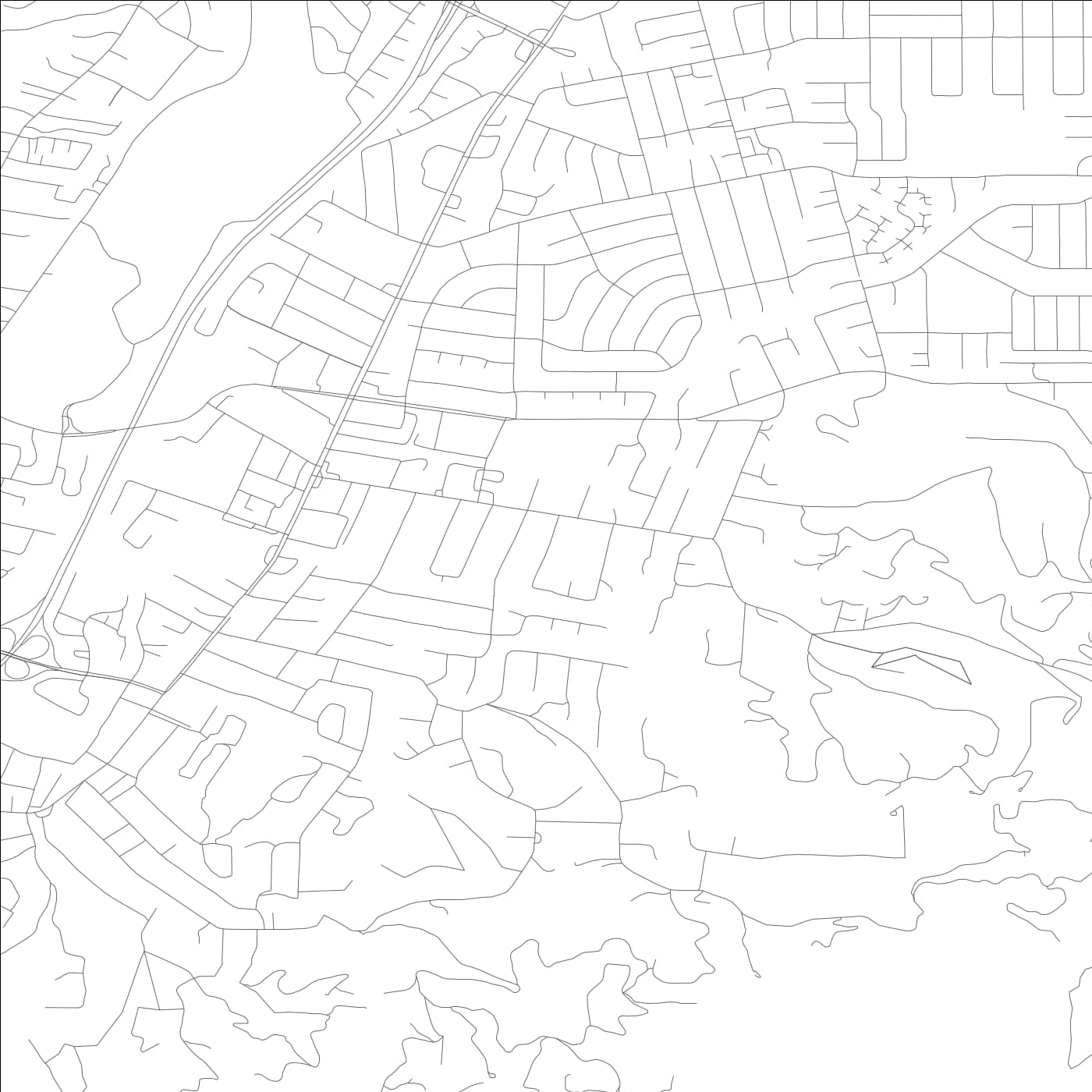 ROAD MAP OF LOS GATOS, CALIFORNIA BY MAPBAKES