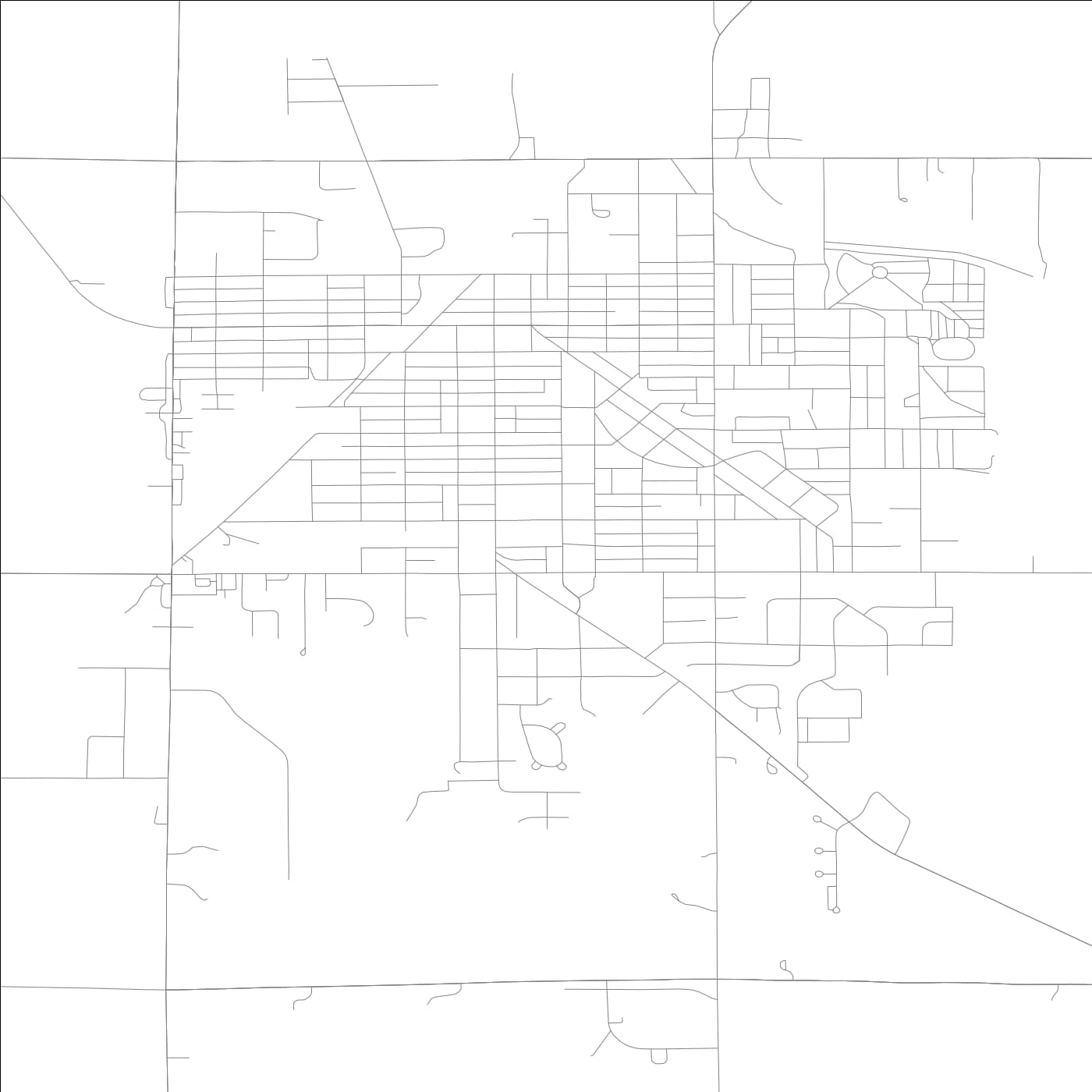 ROAD MAP OF SHENANDOAH, LOWA BY MAPBAKES