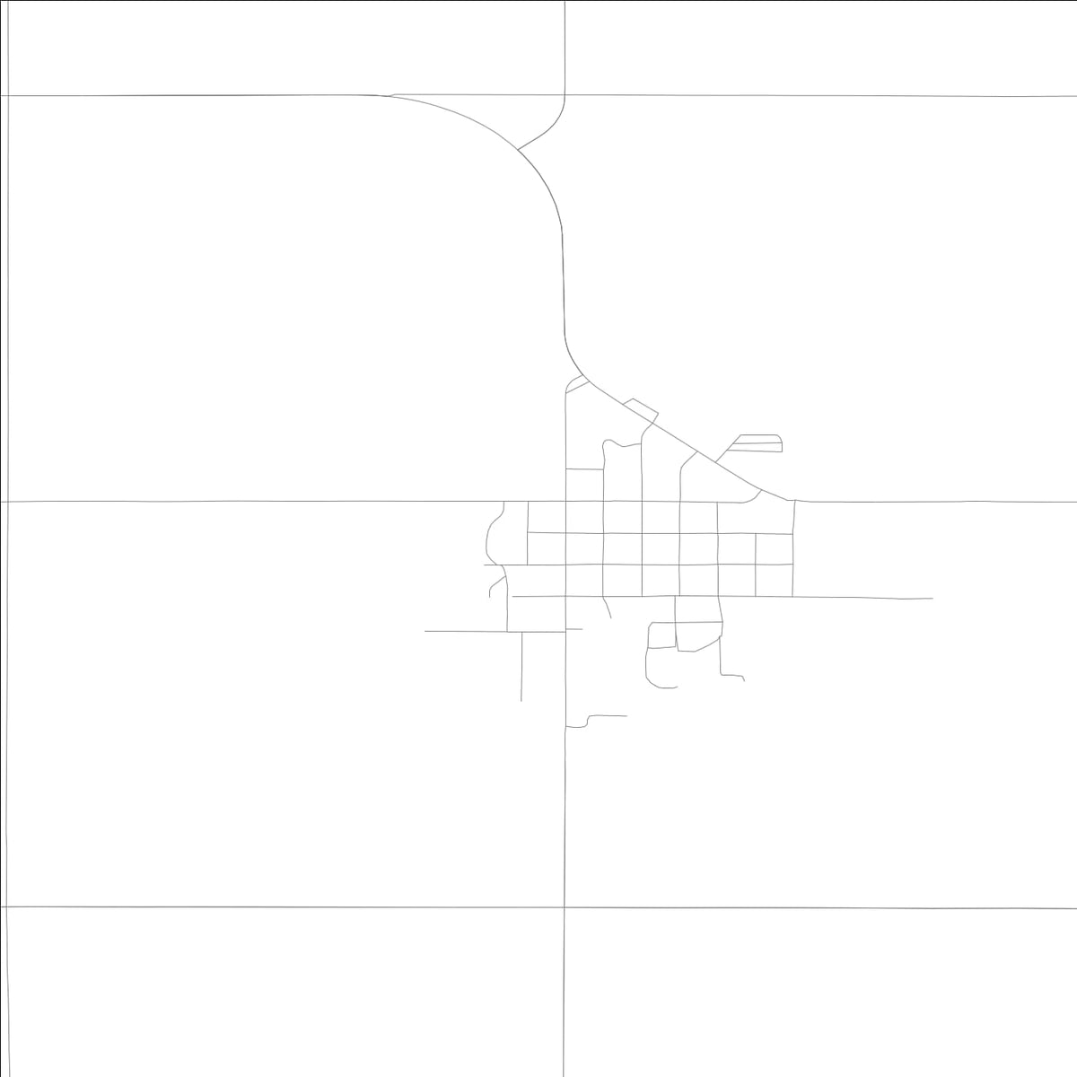 ROAD MAP OF THOMPSON, LOWA BY MAPBAKES