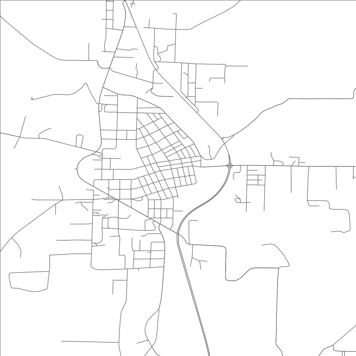 ROAD MAP OF THAYER, MISSOURI BY MAPBAKES