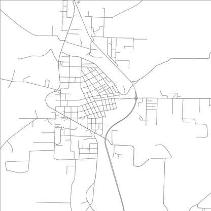 ROAD MAP OF THAYER, MISSOURI BY MAPBAKES