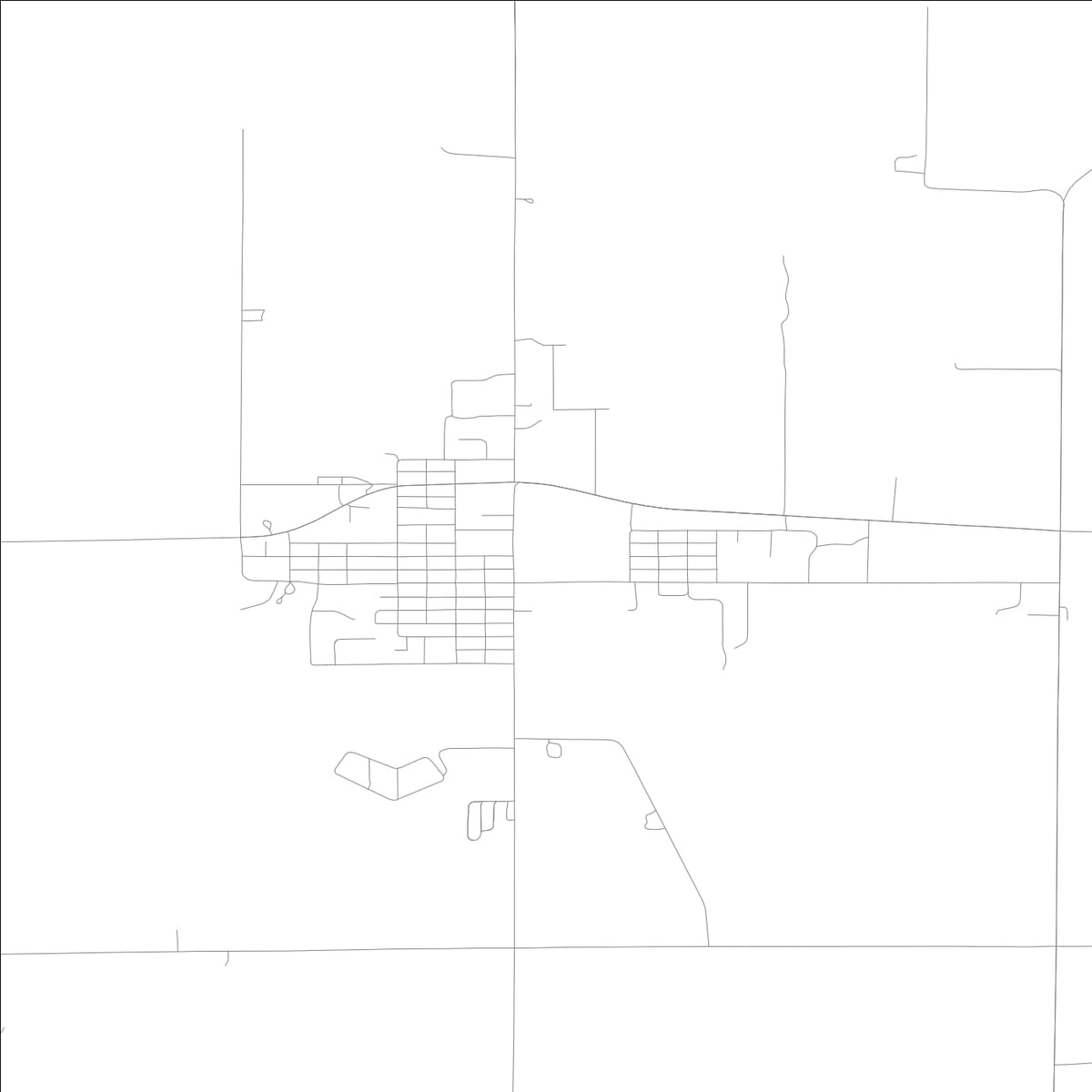 ROAD MAP OF WAYLAND, LOWA BY MAPBAKES