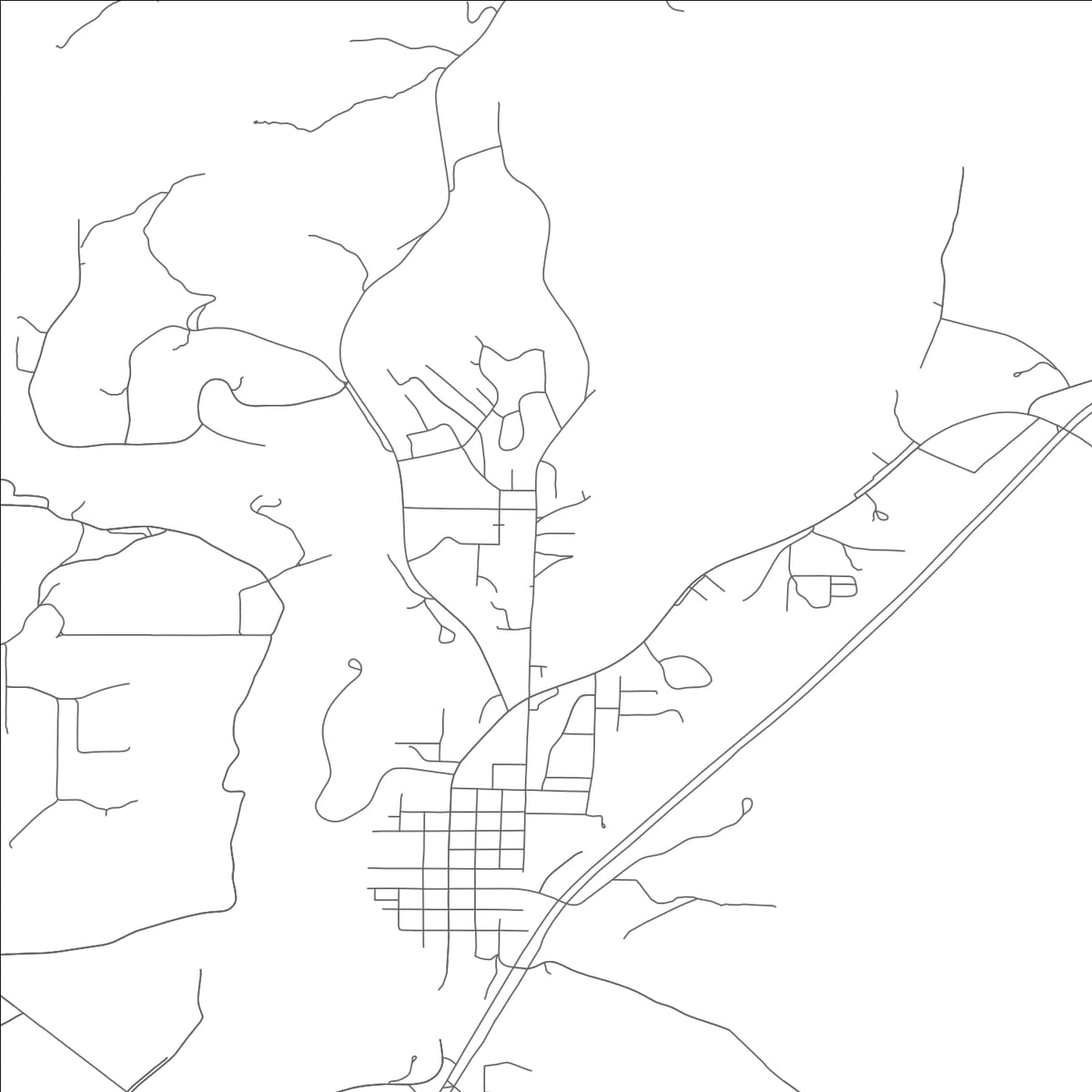 ROAD MAP OF VAN BUREN, MISSOURI BY MAPBAKES