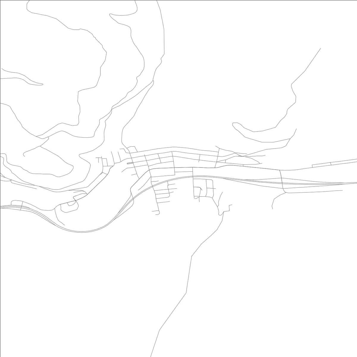 ROAD MAP OF MULLAN, IDAHO BY MAPBAKES
