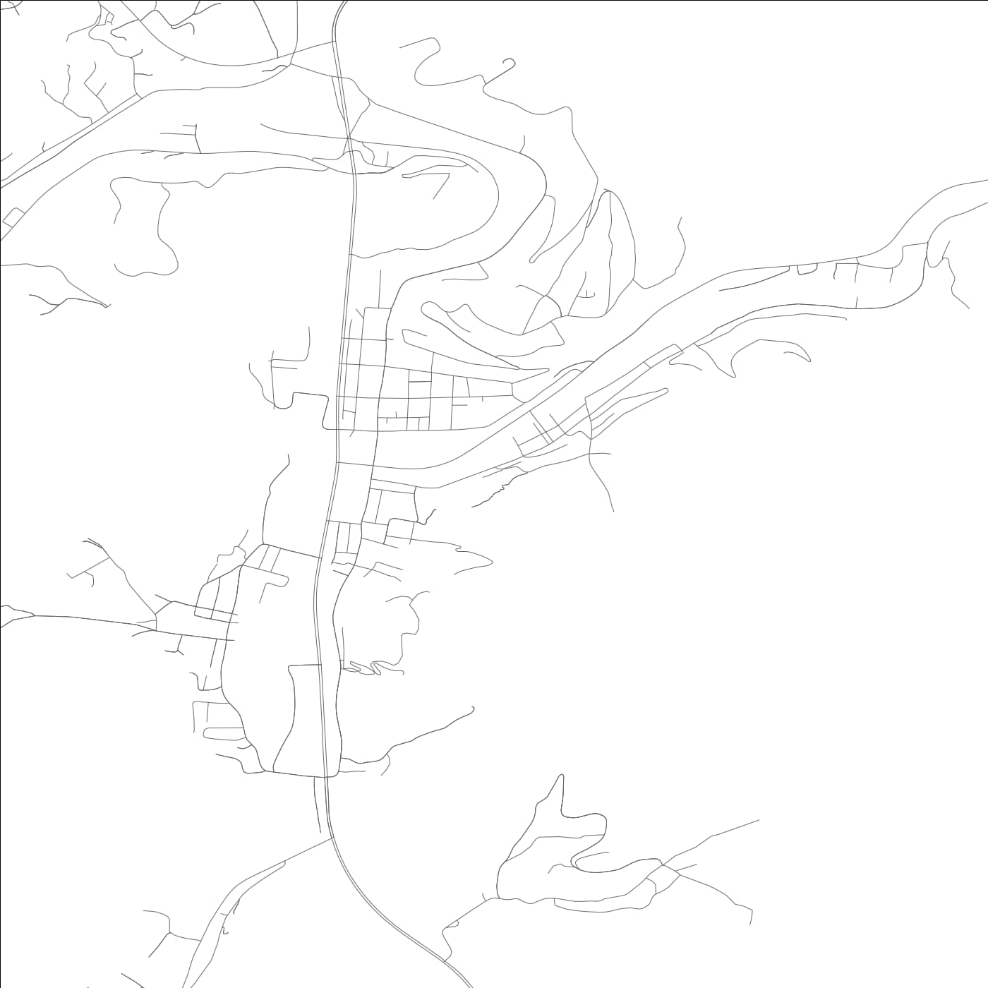 ROAD MAP OF HARLAN, KENTUCKY BY MAPBAKES