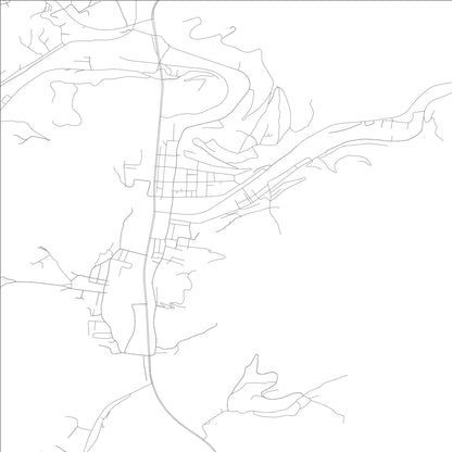 ROAD MAP OF HARLAN, KENTUCKY BY MAPBAKES