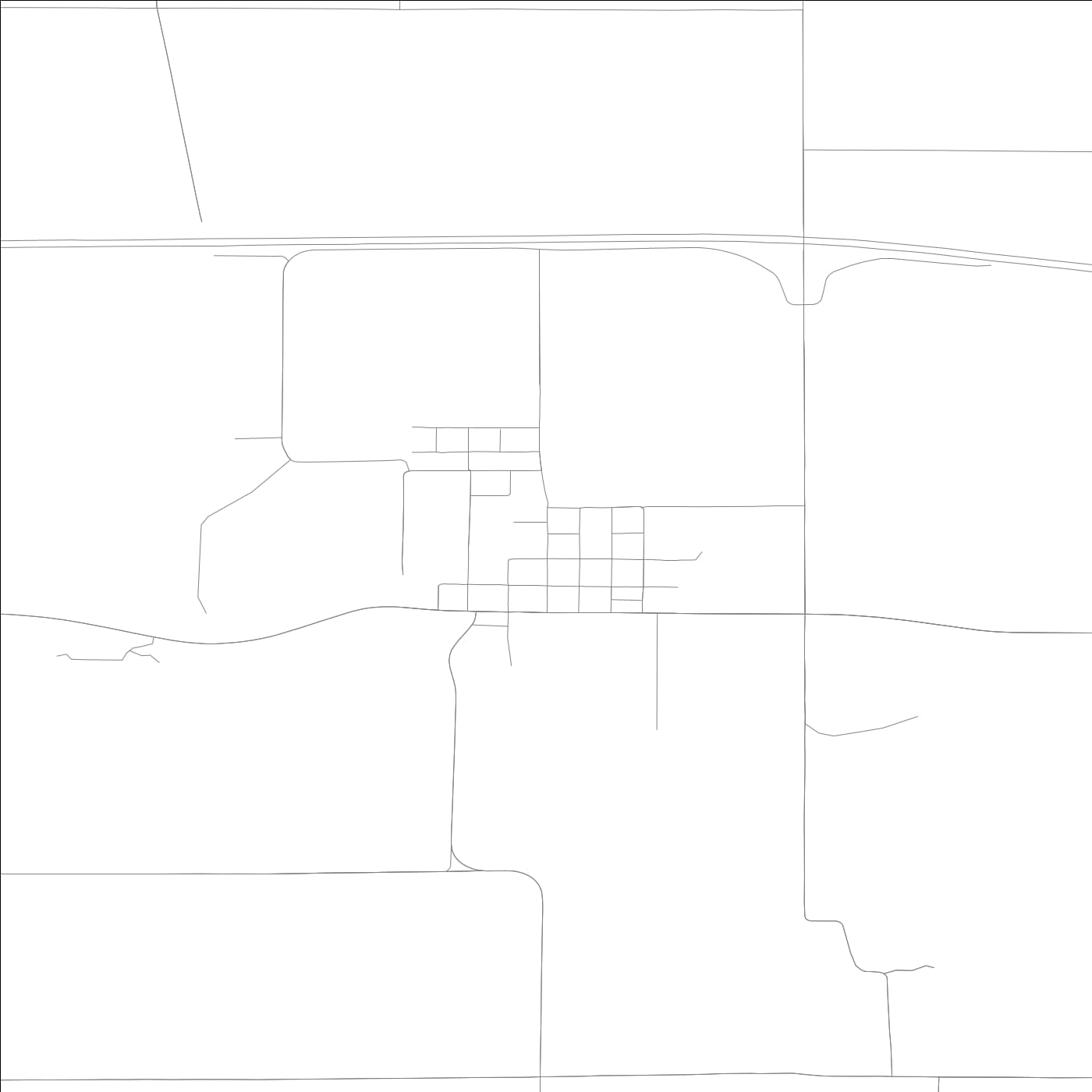 ROAD MAP OF HILLSBORO, INDIANA BY MAPBAKES