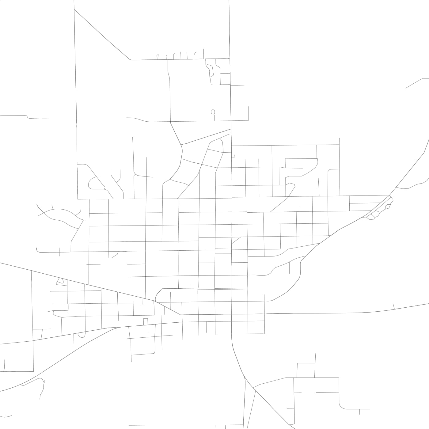 ROAD MAP OF RUSHVILLE, INDIANA BY MAPBAKES