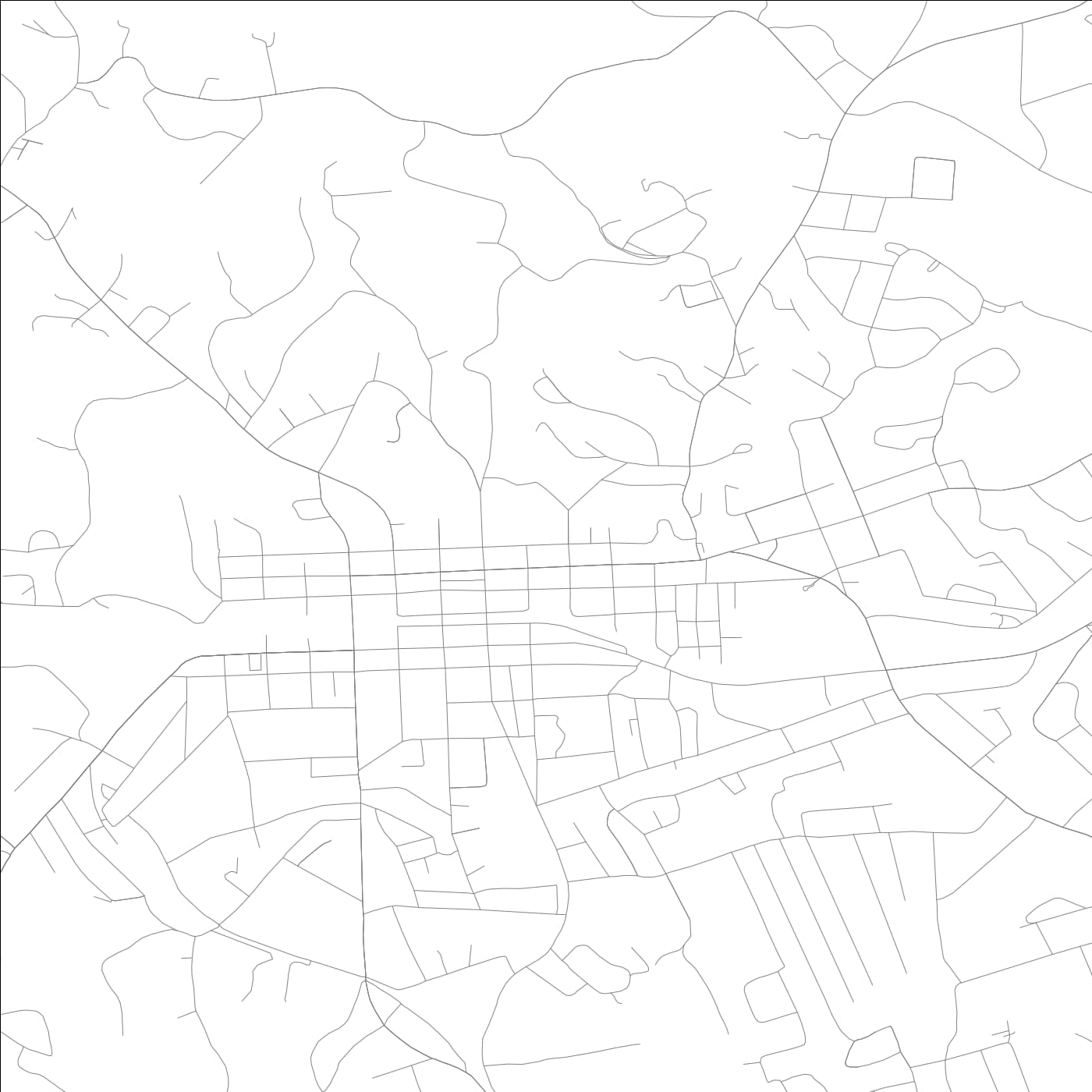 ROAD MAP OF TOCCOA, GEORGIA BY MAPBAKES