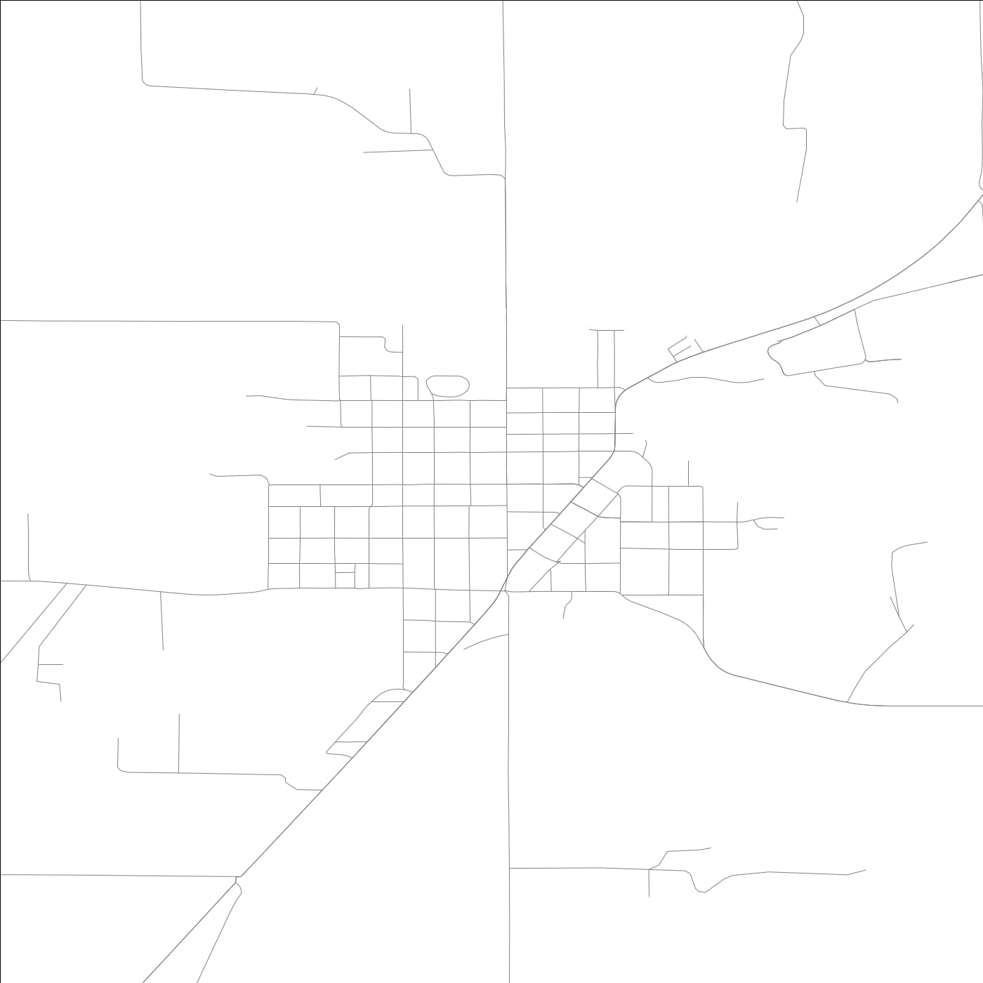 ROAD MAP OF WORTHINGTON, INDIANA BY MAPBAKES