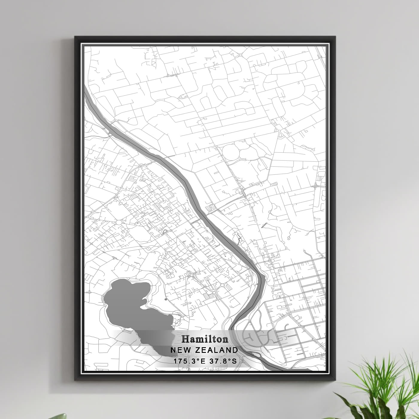 ROAD MAP OF HAMILTON, NEW ZEALAND BY MAPBAKES