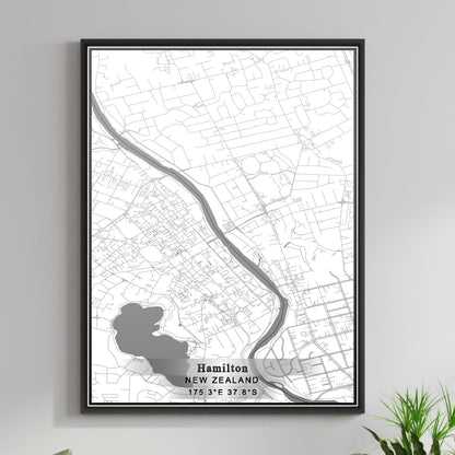 ROAD MAP OF HAMILTON, NEW ZEALAND BY MAPBAKES