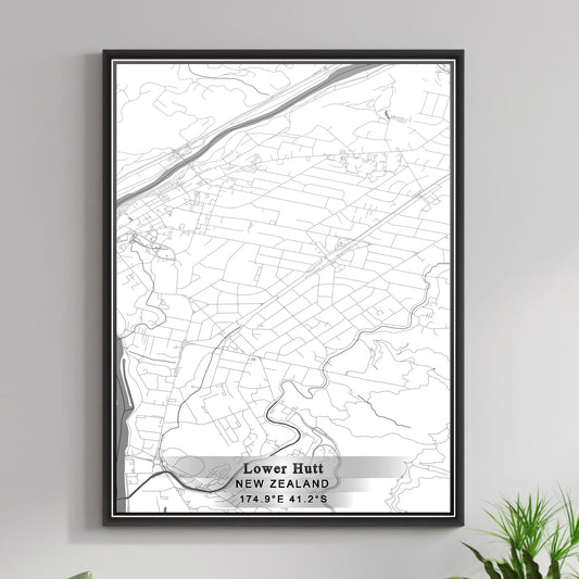 ROAD MAP OF LOWER HUTT, NEW ZEALAND BY MAPBAKES