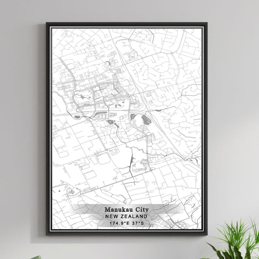 ROAD MAP OF MANUKAU CITY, NEW ZEALAND BY MAPBAKES