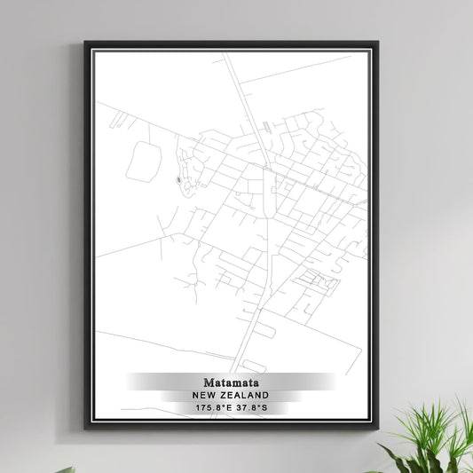 ROAD MAP OF MATAMATA, NEW ZEALAND BY MAPBAKES