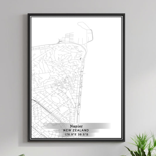 ROAD MAP OF NAPIER, NEW ZEALAND BY MAPBAKES