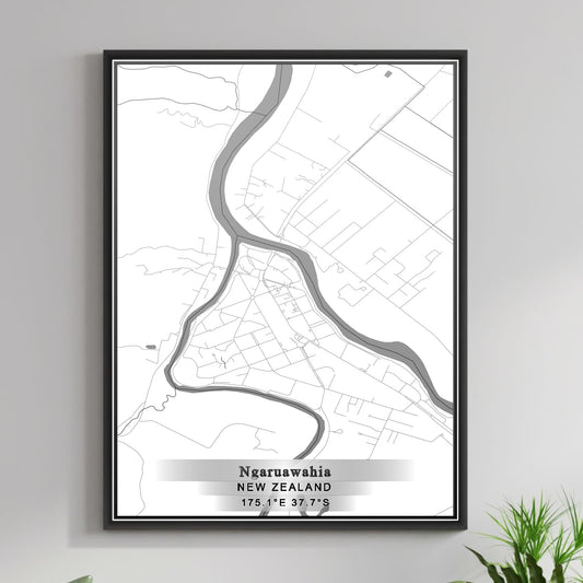 ROAD MAP OF NGARUAWAHIA, NEW ZEALAND BY MAPBAKES