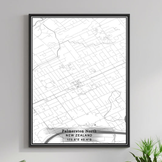 ROAD MAP OF PALMERSTON NORTH, NEW ZEALAND BY MAPBAKES