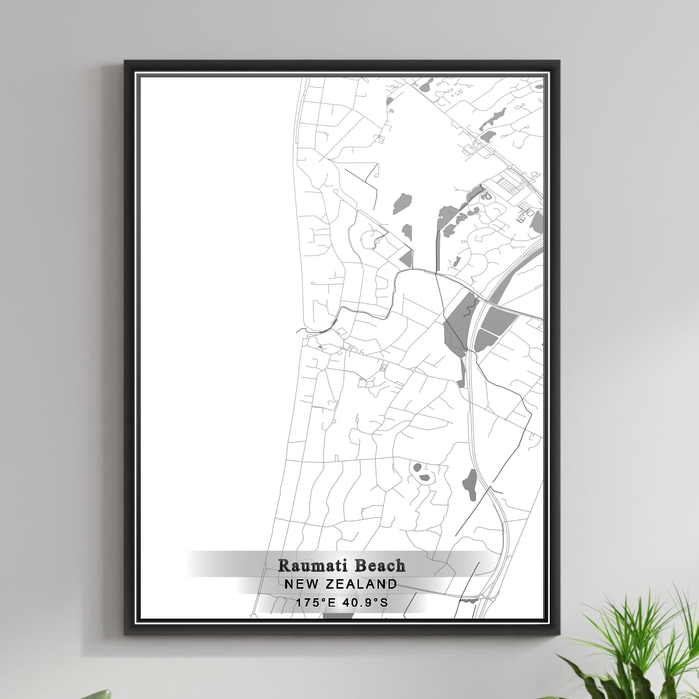 ROAD MAP OF RAUMATI BEACH, NEW ZEALAND BY MAPBAKES