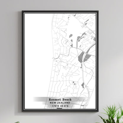 ROAD MAP OF RAUMATI BEACH, NEW ZEALAND BY MAPBAKES