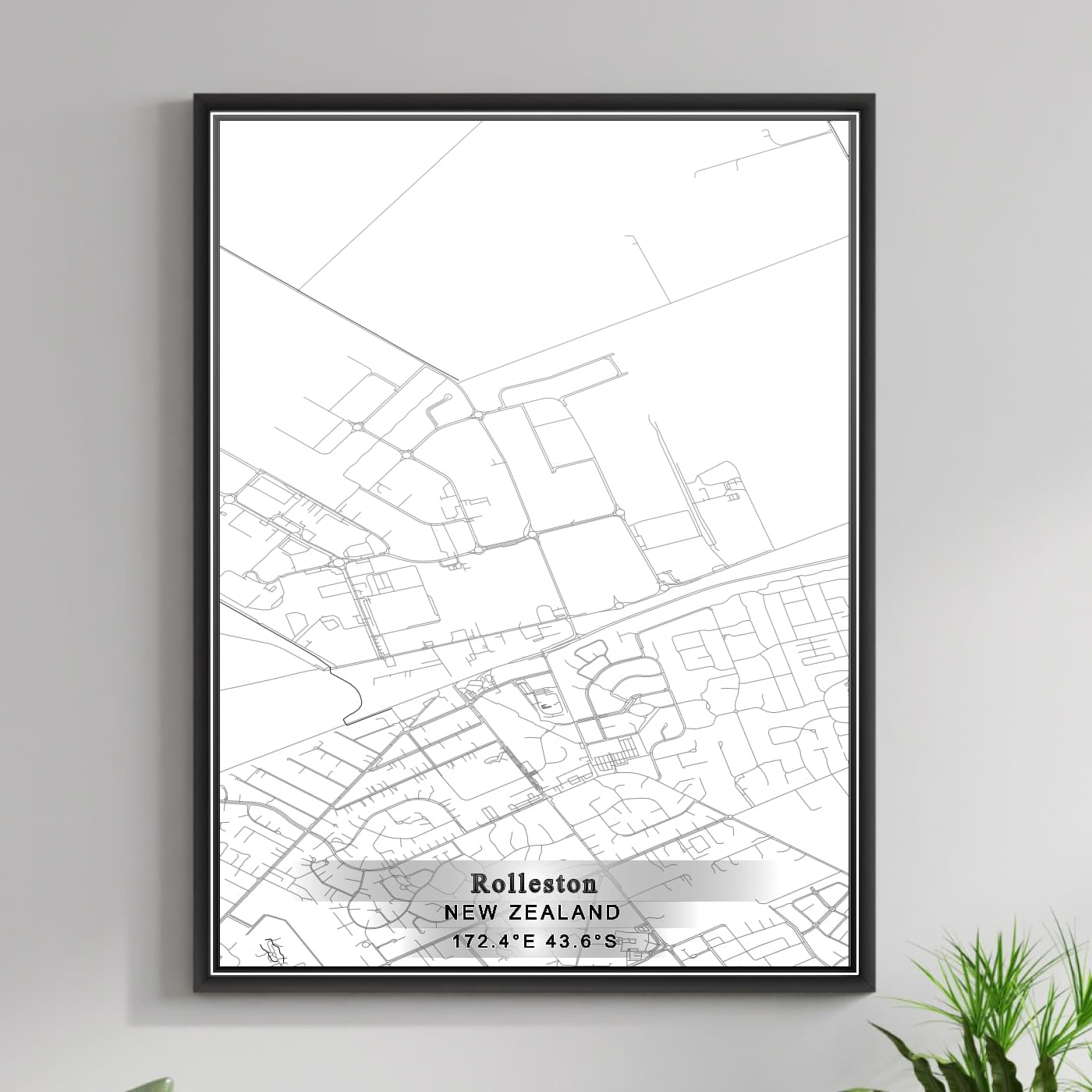 ROAD MAP OF ROLLESTON, NEW ZEALAND BY MAPBAKES