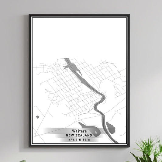 ROAD MAP OF WAITARA, NEW ZEALAND BY MAPBAKES