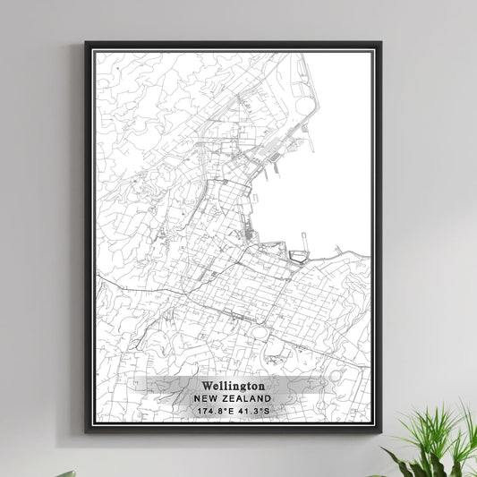 ROAD MAP OF WELLINGTON, NEW ZEALAND BY MAPBAKES