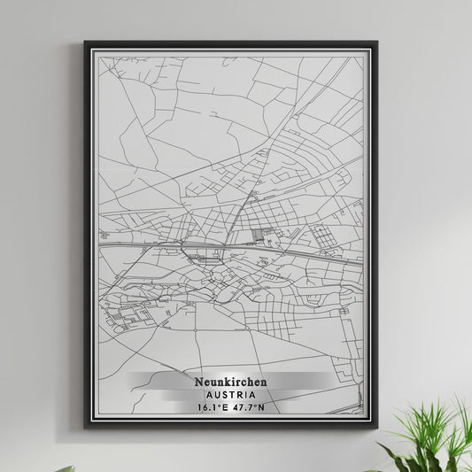 ROAD MAP OF NEUNKIRCHEN, AUSTRIA BY MAPBAKES