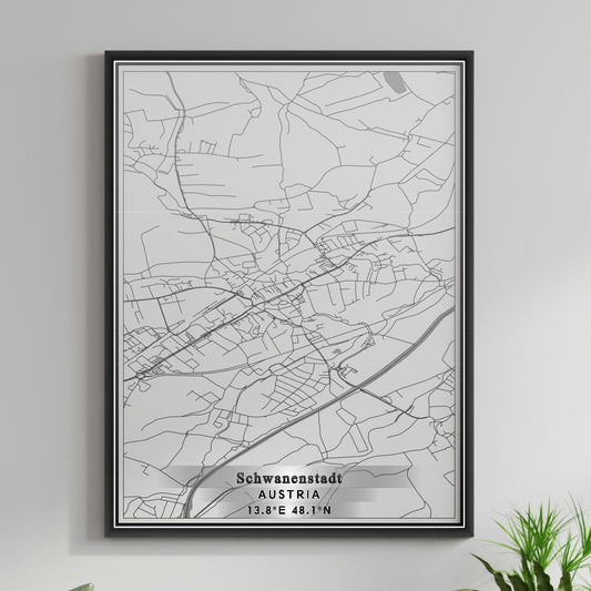 ROAD MAP OF SCHWANENSTADT, AUSTRIA BY MAPBAKES